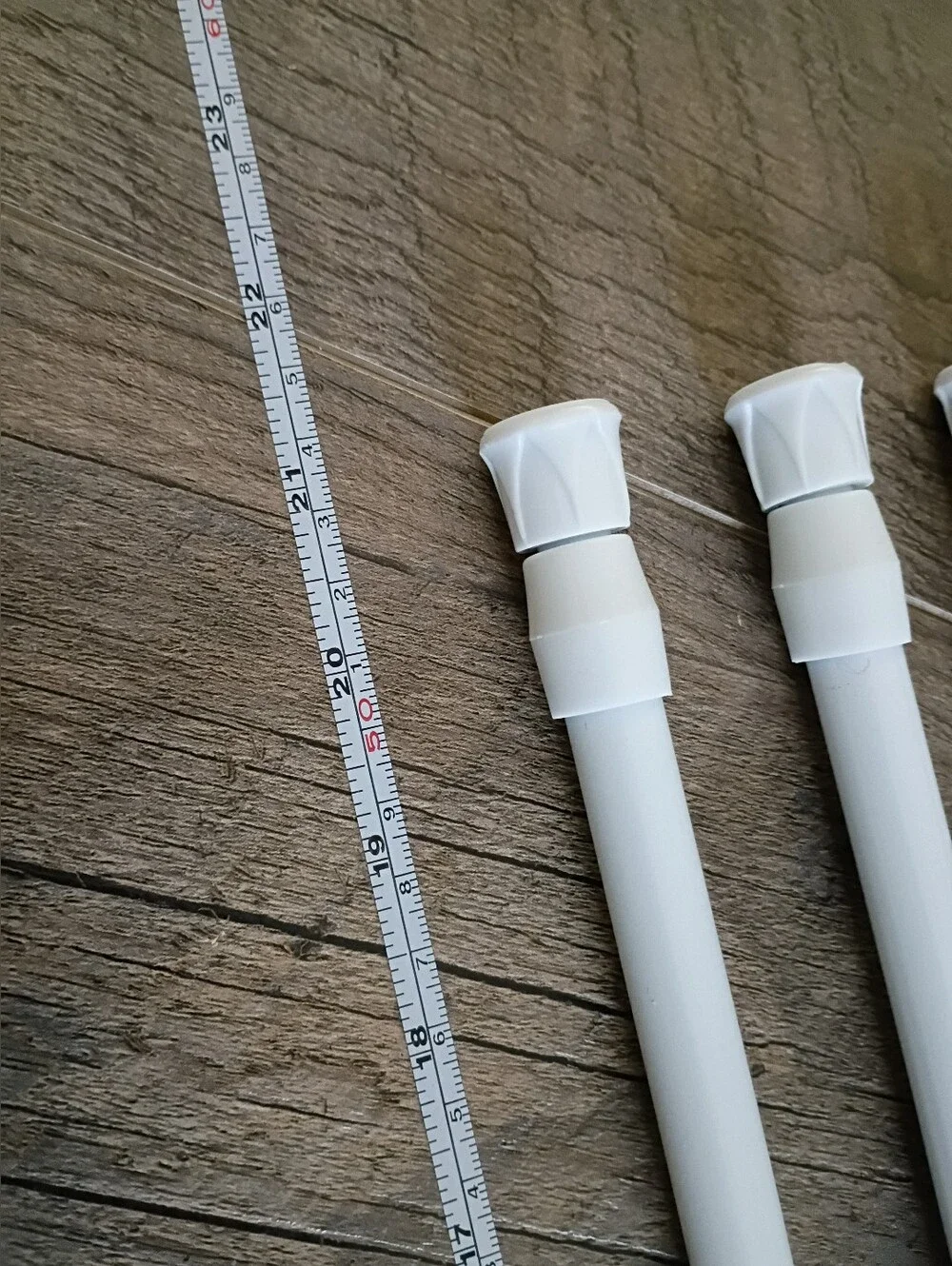 Set of 6 White Tension Curtain Rods 5/8